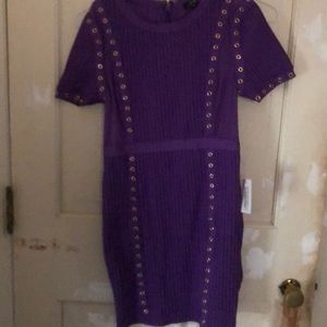 Purple tight fitting dress